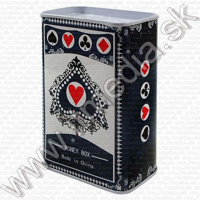 Image of Metal Money Box *medium* x cm Type 3 Poker *Blue* (IT8476)